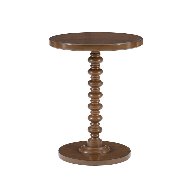 drk brown spindle end table