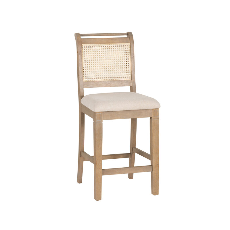 rattan back tan stool